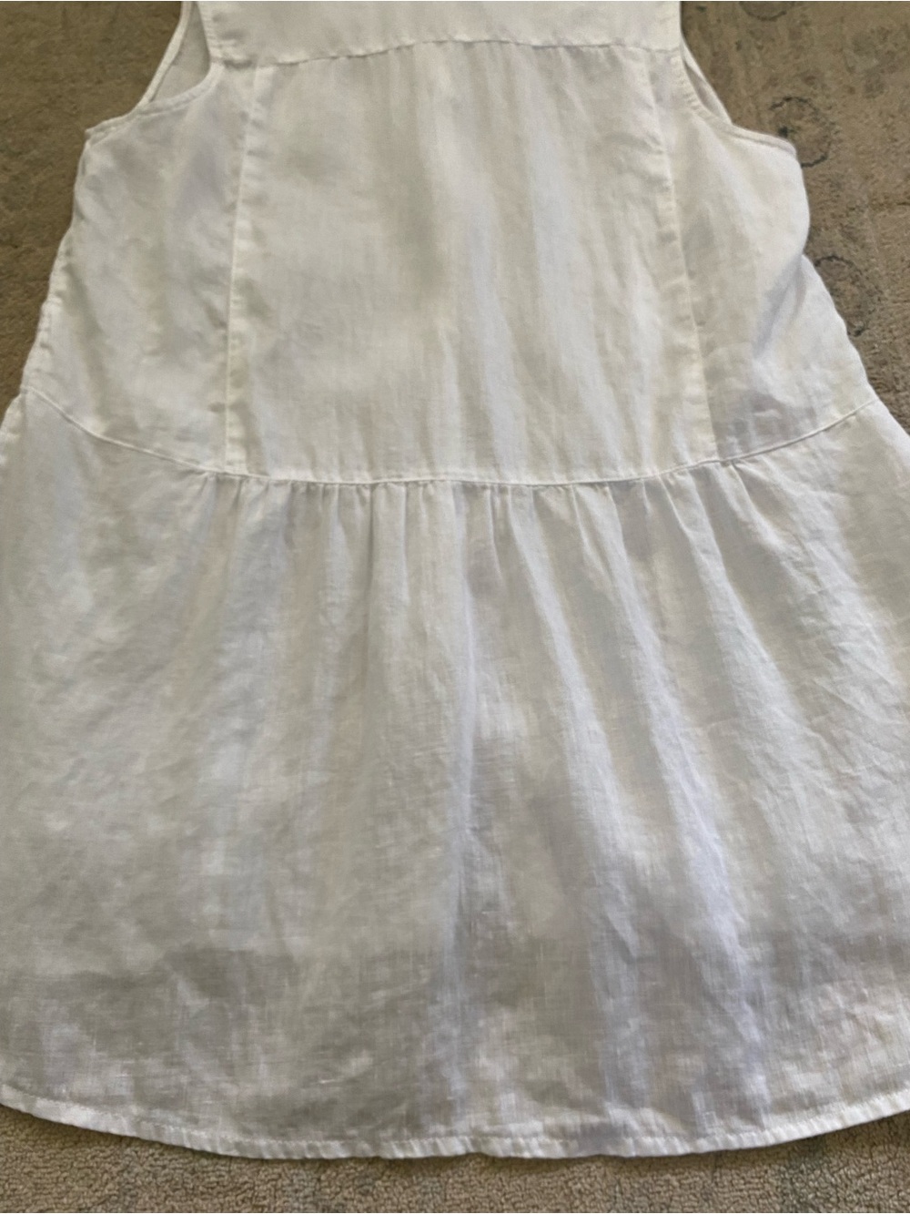 J. Jill Love Linen Peplum Button Down Tunic White Small Mother of Pearl Buttons - Picture 6 of 10